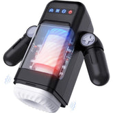 GAME CUP - THRUSTING VIBRATION MASTURBATOR WITH HEATING FUNCTION AND MOBILE STAND - BLACK
